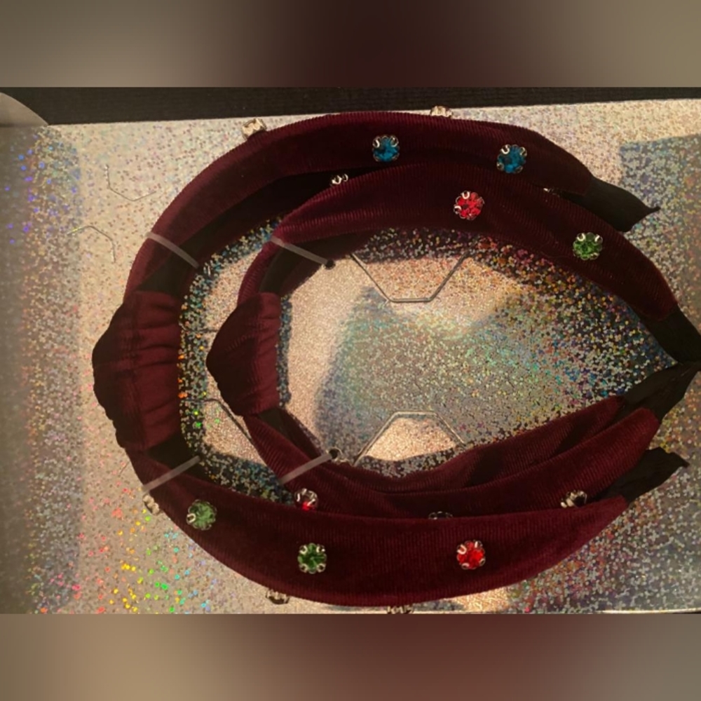 Purple Head band hairband by Bebe with rhinestones